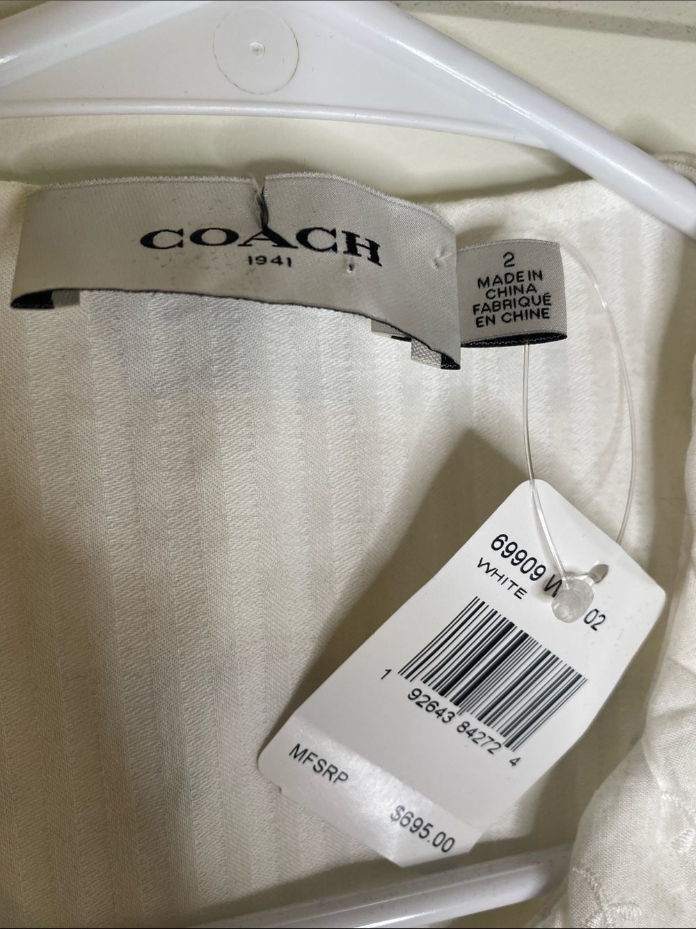 Coach White Ruffle Eyelet Sleeveless Mini Dress - Picture 3 of 7